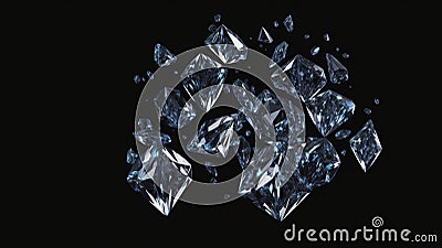 Falling Shining Diamond dark background creative Generative AI Stock Photo