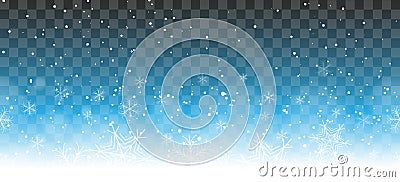 Falling snow horizontal pattern Vector Illustration