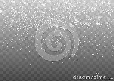 Falling Snow Overlay Background. Snowfall Winter Christmas Background. Vector Illustration Vector Illustration