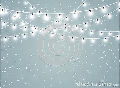 Falling snow on a transparent sparkle background. Abstract snowflake background. Vector illustration Vector Illustration