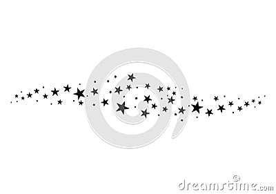 Falling star. Cloud of stars isolated on white background. Vector illustration Vector Illustration