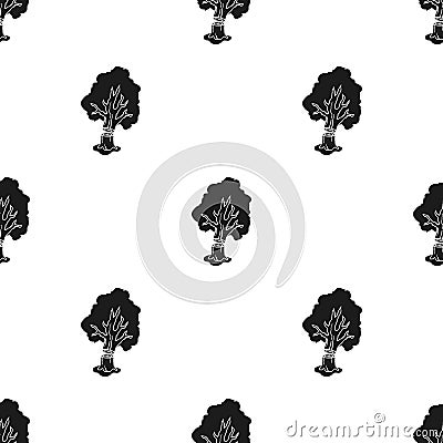 Falling tree icon in black style isolated on white background. Sawmill and timber pattern stock vector illustration. Vector Illustration