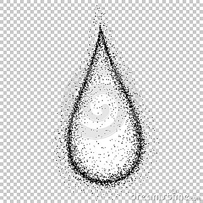 Falling Water Drop Retro Vector. Autumn Season Sky Element Downpour Cloud. Cloudscape And Rain Engraving Concept Template Hand Vector Illustration