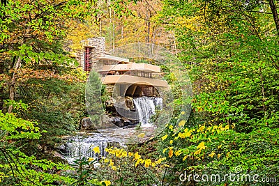 Falling Water House Editorial Stock Photo