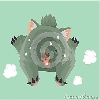falling wombat. Vector illustration decorative design Vector Illustration