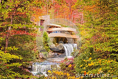 Fallingwater in Mill Run, Pennsylvania, USA Editorial Stock Photo