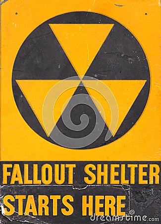 Fallout shelter sign Stock Photo