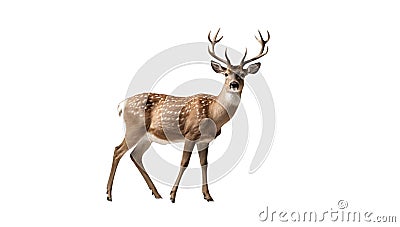 Fallow deer isolated on a white background Stock Photo