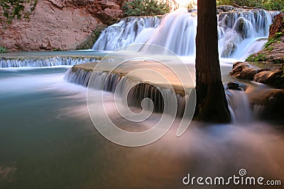 Falls along Havasu Creek, Arizona Stock Photo