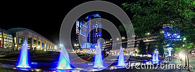 Fallsview Casino Resort Hotel, a front view. Niagara Gorge. Panoramic night view. NIAGARA FALLS, ONTARIO Editorial Stock Photo