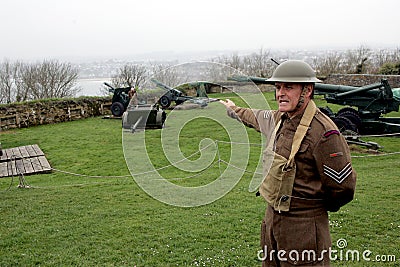 Falmouth, Cornwall, UK - April 12 2018: Military historian dress Editorial Stock Photo