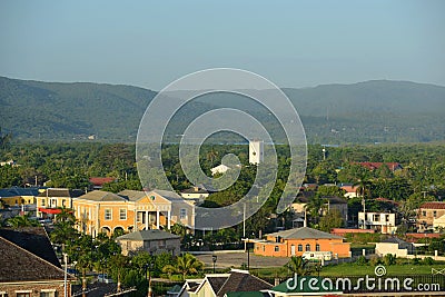 Falmouth CourtHouse and Church, Jamaica Stock Photo