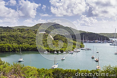 Falmouth harbour. View from Shirely Heights, Antigua, West Indie Stock Photo