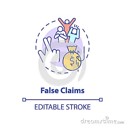 False claims concept icon Vector Illustration