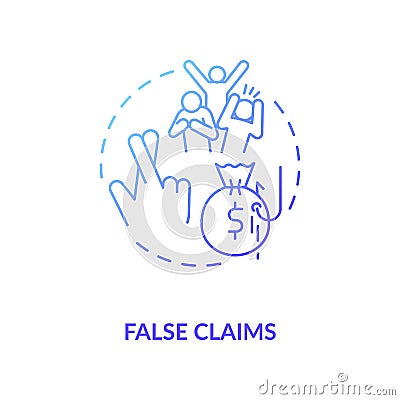 False claims concept icon Vector Illustration