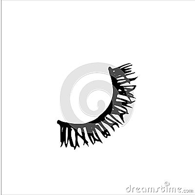 False eyelashes isolated on white background. Simple hand drawn vector illustration in cartoon doodle style Vector Illustration