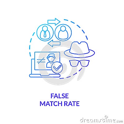 False match rate concept icon Vector Illustration