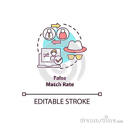 False match rate concept icon Vector Illustration