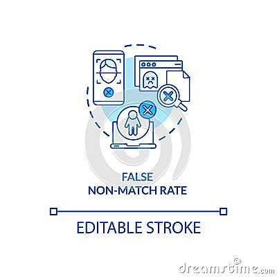 False non-match rate concept icon Vector Illustration