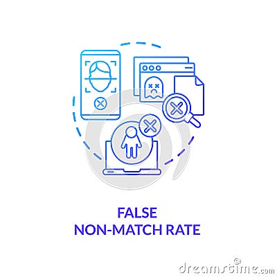 False non-match rate concept icon Vector Illustration