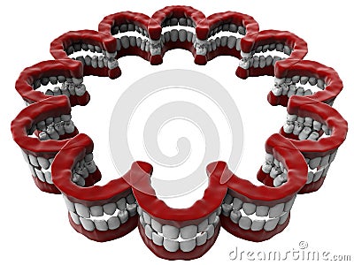 False teeth circular array Cartoon Illustration