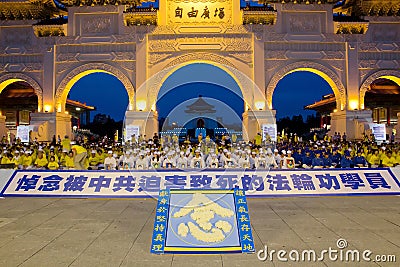 Falun Gong Candlelight vigil Taiwan Editorial Stock Photo