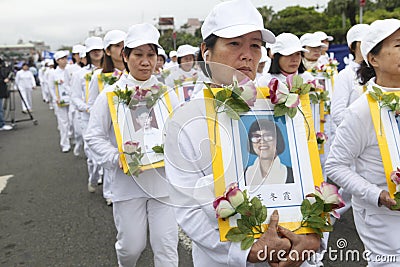 Falun Gong protest Editorial Stock Photo