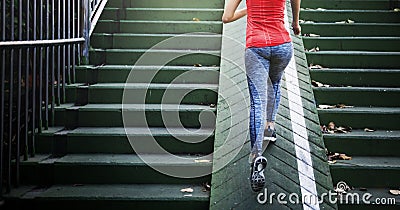 Famale Athlete Exercise Running jogging Lady Concept Stock Photo