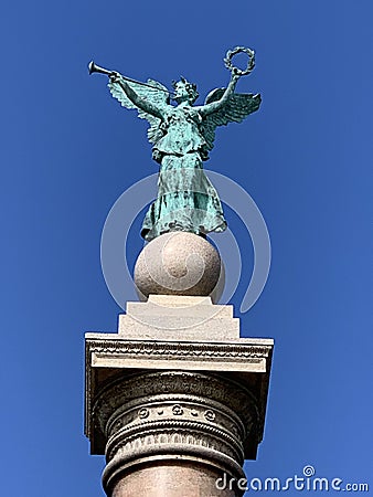 Fame atop Battle Monument Editorial Stock Photo