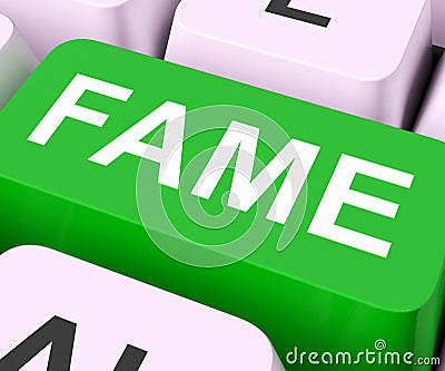 Fame Keys Mean Renowned Or Popular Stock Photo