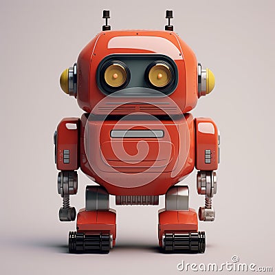 Famicom-inspired Personal Industrial Robot With Simple And Soft Shapes Stock Photo