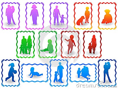 Families Vector Illustration