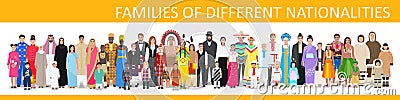 Families of different nationalities, vector illustration Vector Illustration