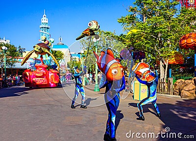 Pixar Finding Nemo Disney California Adventure Parade Editorial Stock Photo