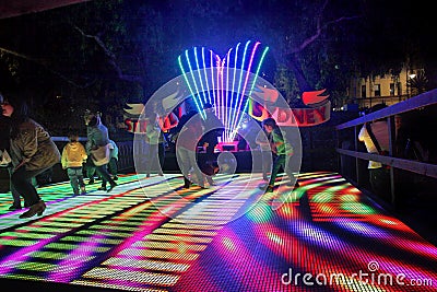 Families enjoyStrictly Sydney interactive dance floor Editorial Stock Photo