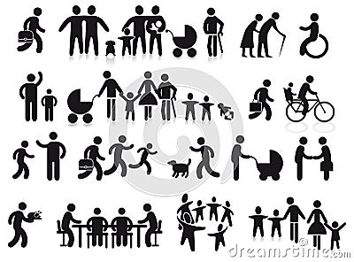 Families and generations Vector Illustration