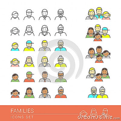 Families Vector Illustration