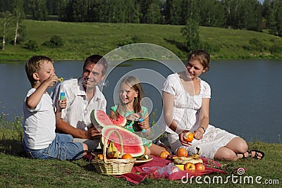 Families picnic Stock Photo