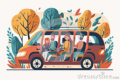 Families who spend time traveling together. Ai generated Stock Photo