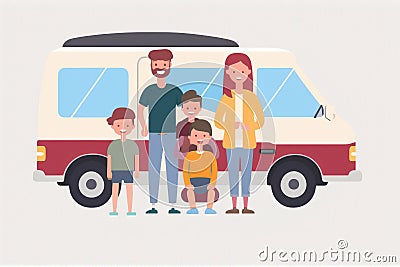 Families who spend time traveling together. Ai generated Stock Photo