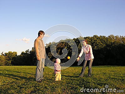 Family with baby play Stock Photo