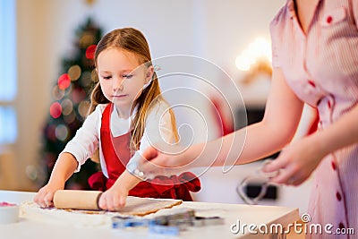 Family baking on Christmas eve Stock Photo
