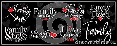 Family banner blackboard, vector Vector Illustration