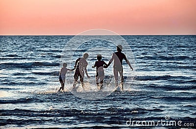 Family at Beach Stock Photo