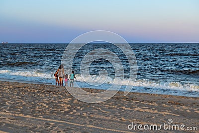 Family Beach Time Editorial Stock Photo