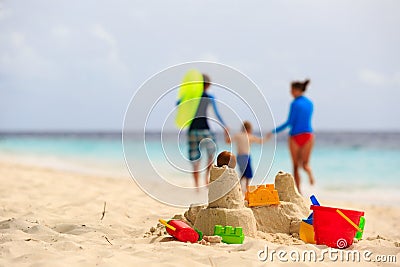 Family beach vacation concept Stock Photo