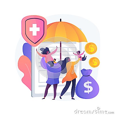Family benefit abstract concept vector illustration Vector Illustration