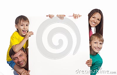 Family with board Stock Photo