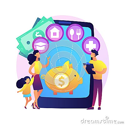 Family budget planning abstract concept vector illustration. Vector Illustration