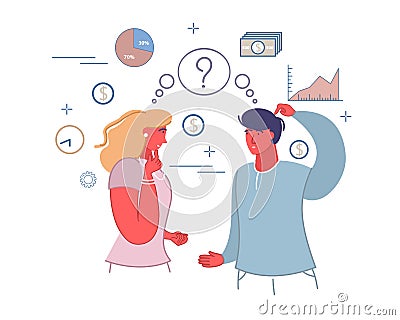 Family budget planning, vector flat style design illustration Vector Illustration